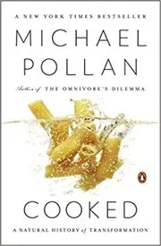 Book cover for "Cooked" by Michael Pollan