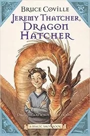 Book cover for "Jeremy Thatcher, Dragon Hatcher" by Bruce Coville