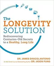 Book cover for "The Longevity Solution" by Dr. James DiNicolantonio