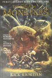 Book cover for "The Sea of Monsters Graphic Novel" by Rick Riordan
