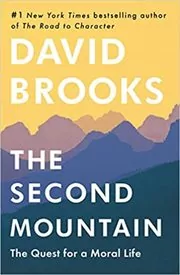 Book cover for "The Second Mountain" by David Brooks